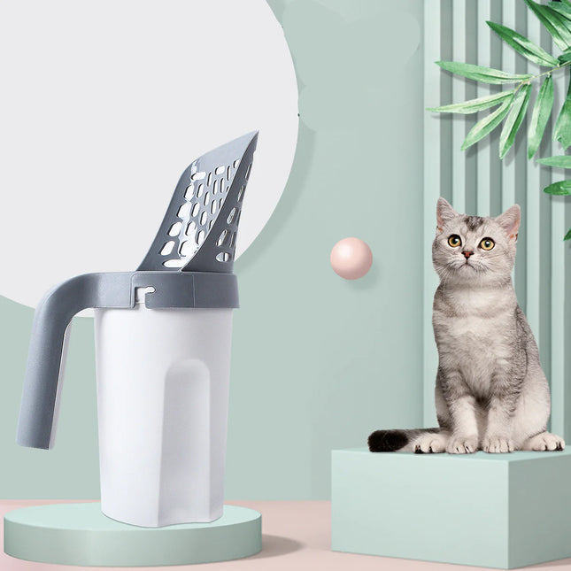 Cat Litter Scoop with Built-in Waste Bin