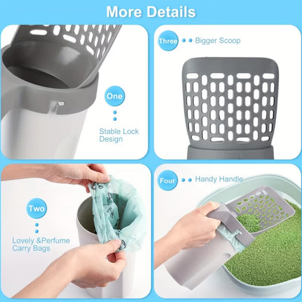 Cat Litter Scoop with Built-in Waste Bin